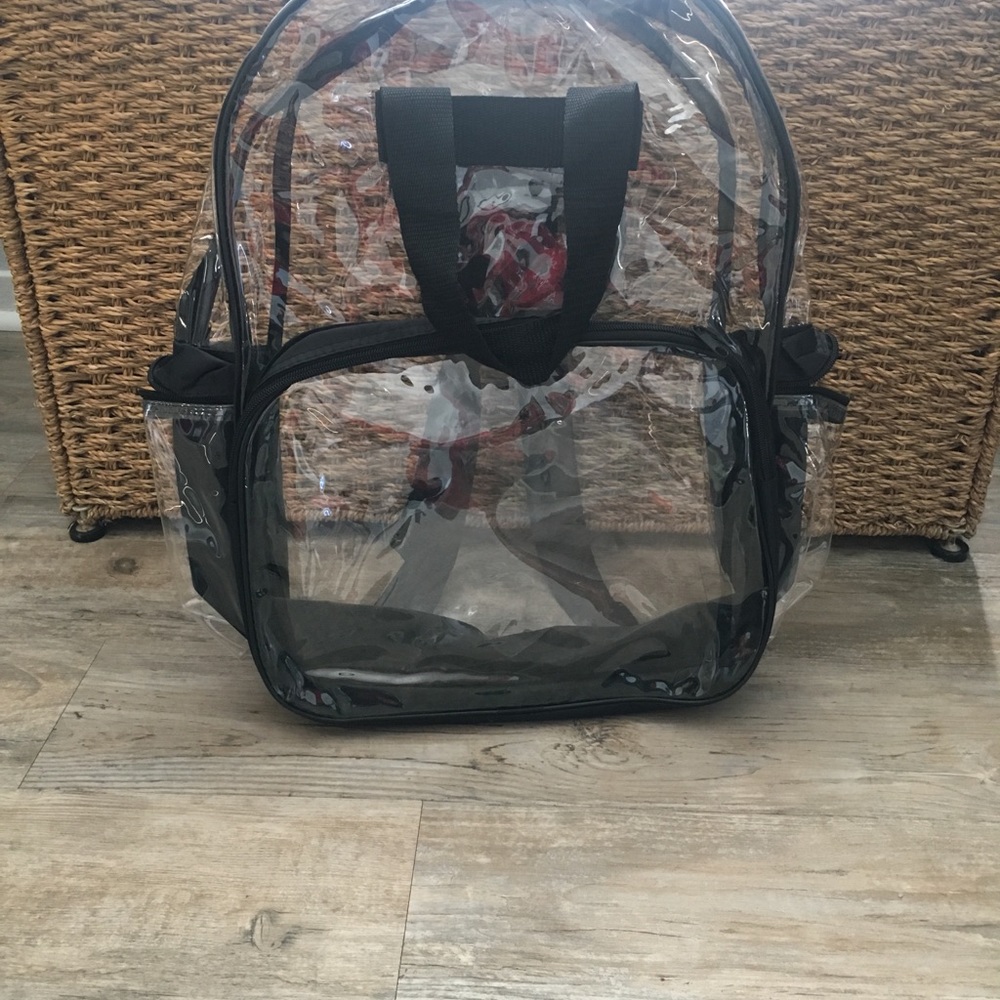 Large clear back pack.